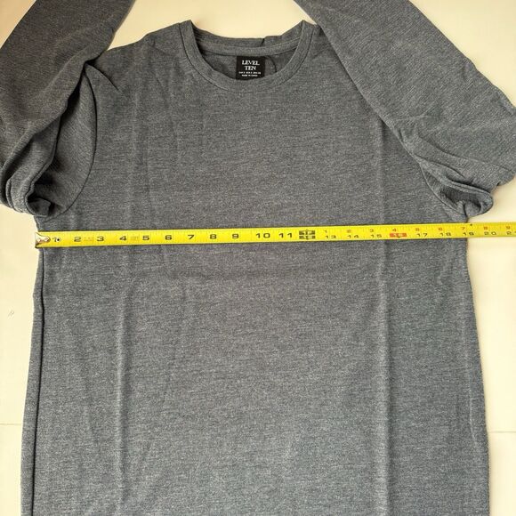 Level Ten Men's Long Sleeve Crew Neck Pullover Knit Shirt Gray Navy Small NWT - Picture 5 of 13